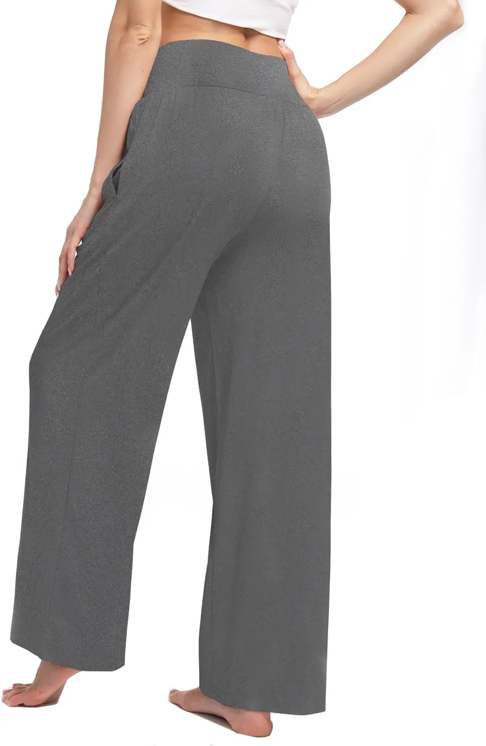 3 Pack Women's Wide Leg Pants Crossover with Pockets High Waist Loose Sweatpants Casual Lounge Yoga Workout Palazzo
