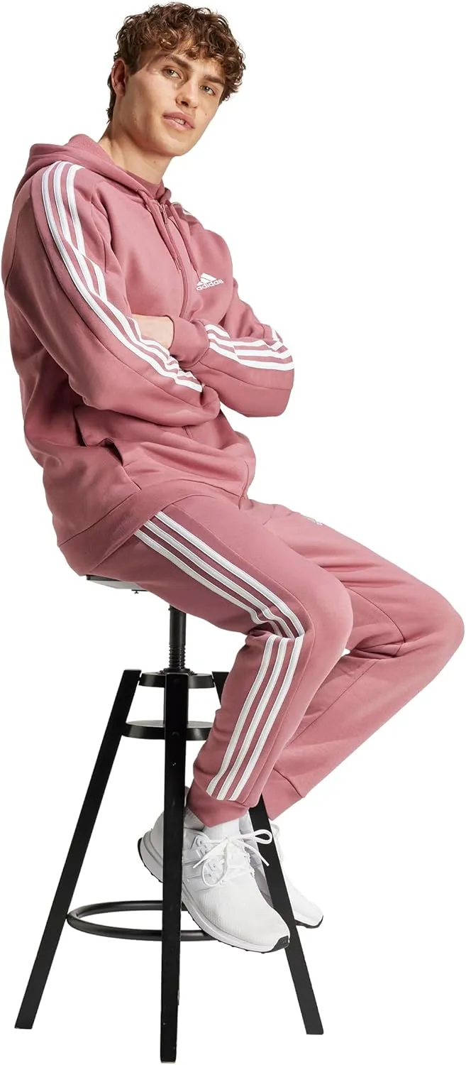 adidas Men's Tall Size Essentials 3-Stripes Fleece Tapered Cuff Pants