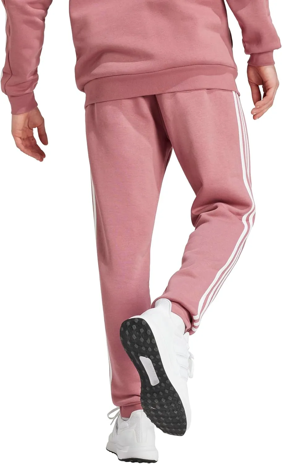 adidas Men's Tall Size Essentials 3-Stripes Fleece Tapered Cuff Pants
