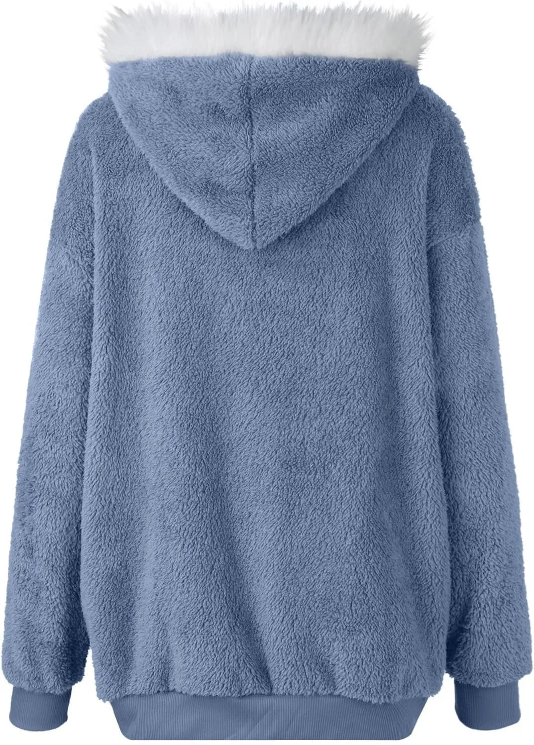 Akivide Women's Winter Warm Fluffy Coats Sherpa Zip Up Hoodie Fuzzy Fleece Jackets Cardigan Outerwear with Pockets