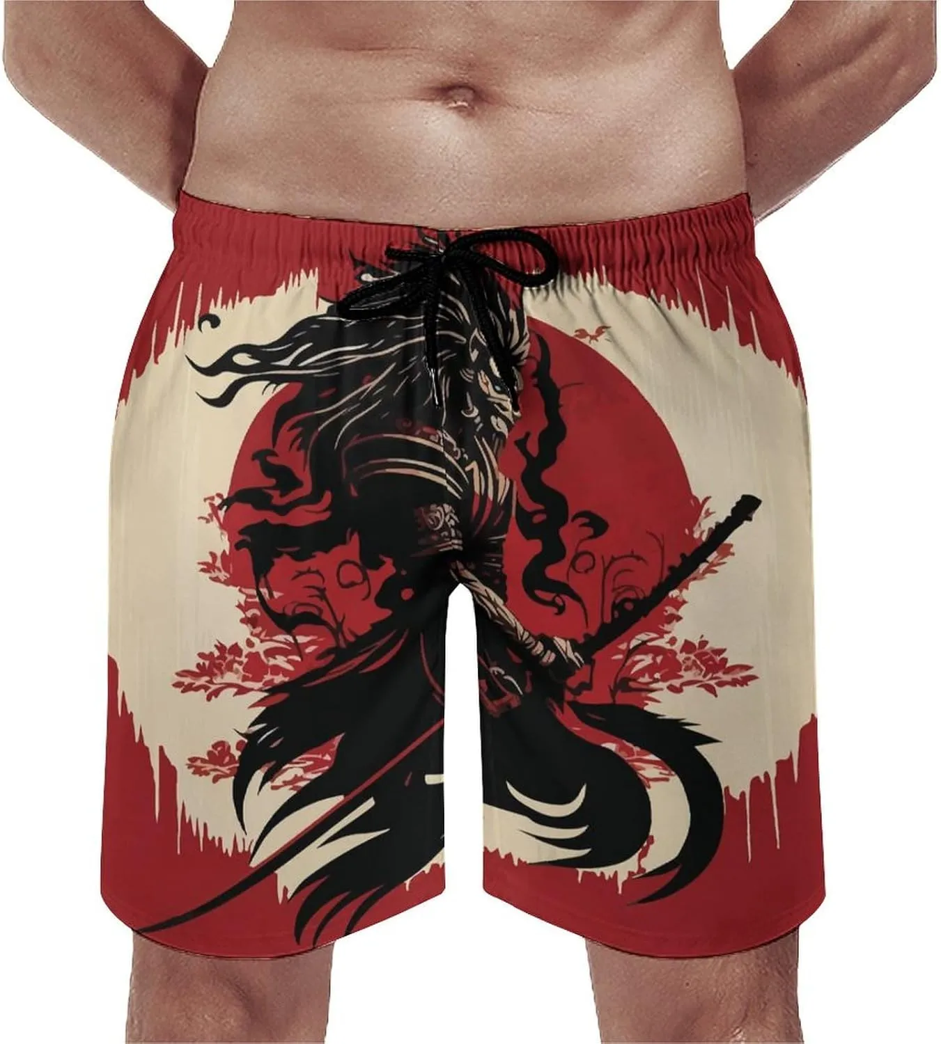 Beach Shorts for Men Anime Purple Sparks Flame Hawaiian Swim Board Shorts Mesh Lining Swimming Trunks Pocket