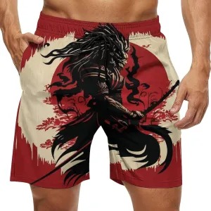 Beach Shorts for Men Anime Purple Sparks Flame Hawaiian Swim Board Shorts Mesh Lining Swimming Trunks Pocket