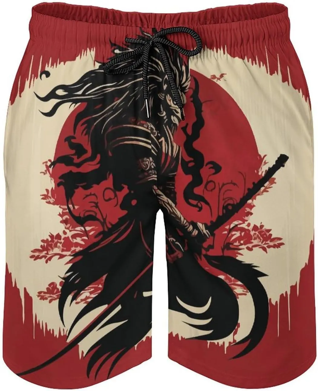 Beach Shorts for Men Anime Purple Sparks Flame Hawaiian Swim Board Shorts Mesh Lining Swimming Trunks Pocket