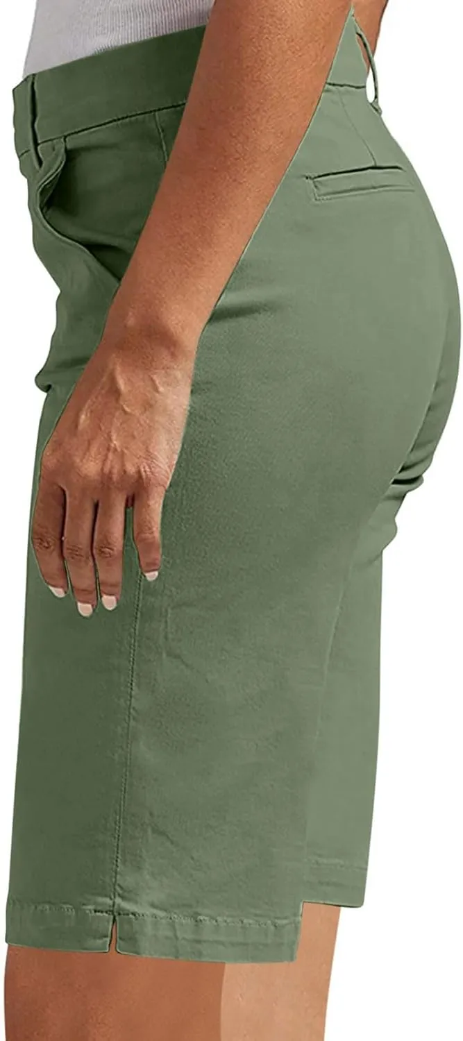 Bermuda Shorts for Women 2025 Trendy Casual Summer High Waisted Chino Shorts Straight Leg Hiking Vacation Outfits