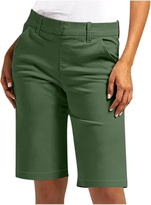 Bermuda Shorts for Women Trendy 2025 Casual Summer High Waisted Chino Shorts Straight Leg Hiking Vacation Outfits