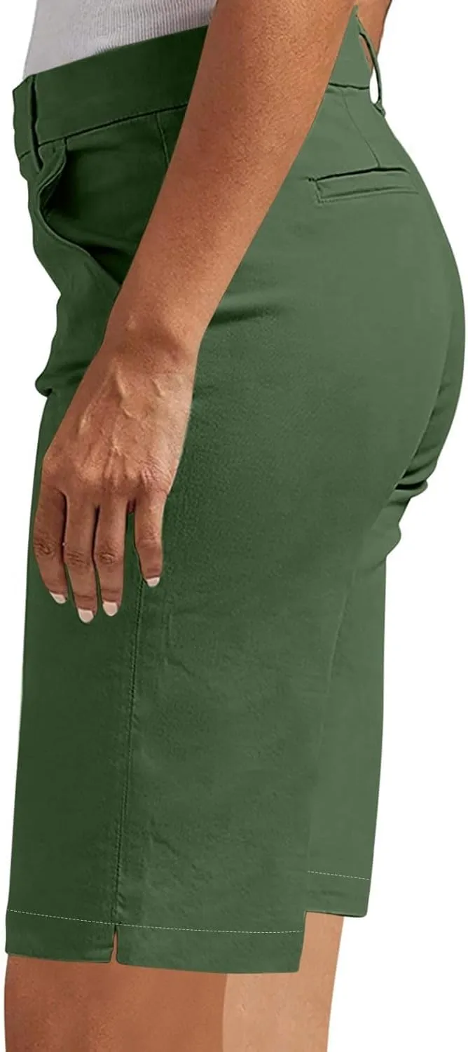 Bermuda Shorts for Women Trendy 2025 Casual Summer High Waisted Chino Shorts Straight Leg Hiking Vacation Outfits