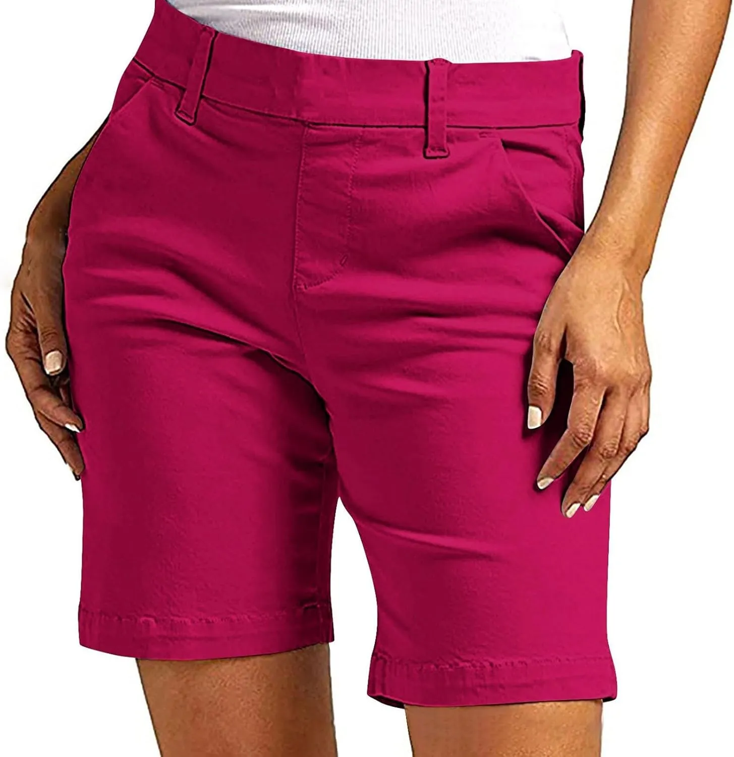 Bermuda Shorts for Women Trendy 2025 Casual Summer High Waisted Chino Shorts Straight Leg Hiking Vacation Outfits
