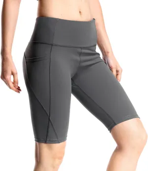Biker Shorts for Active Women Workout Yoga Running Exercise High Waist Compression Short Pants with Pockets