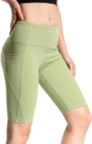 Biker Shorts for Active Women Workout Yoga Running Exercise High Waist Compression Short Pants with Pockets