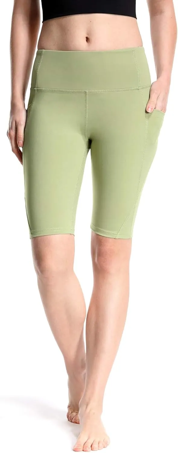 Biker Shorts for Active Women Workout Yoga Running Exercise High Waist Compression Short Pants with Pockets