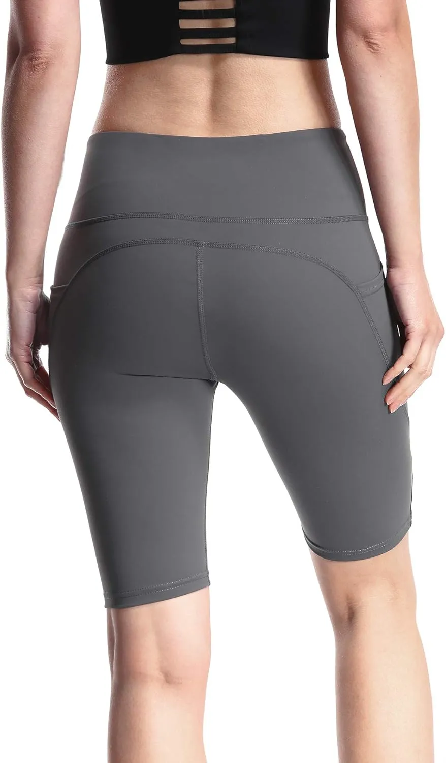 Biker Shorts for Active Women Workout Yoga Running Exercise High Waist Compression Short Pants with Pockets