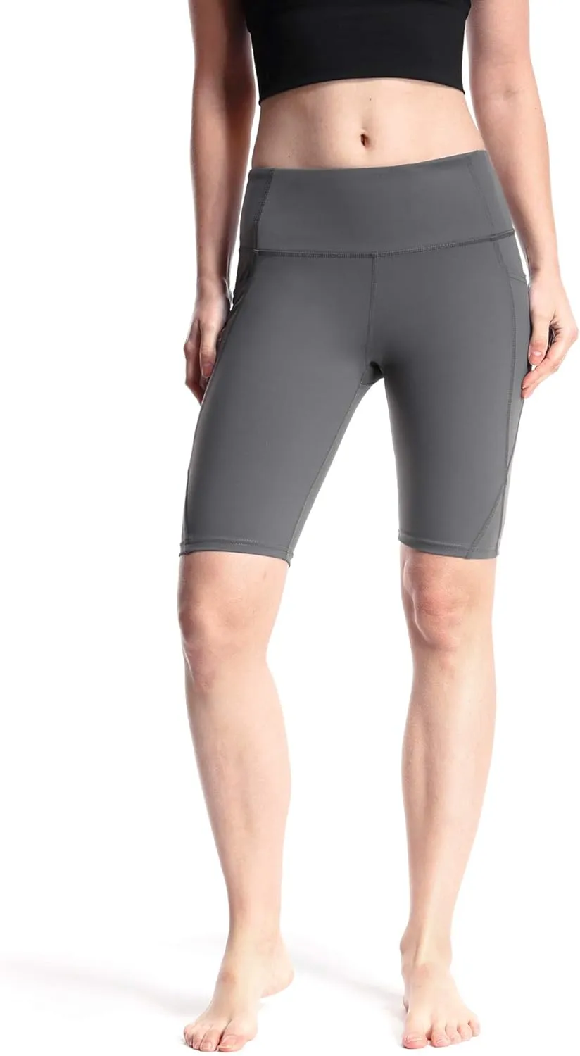 Biker Shorts for Active Women Workout Yoga Running Exercise High Waist Compression Short Pants with Pockets