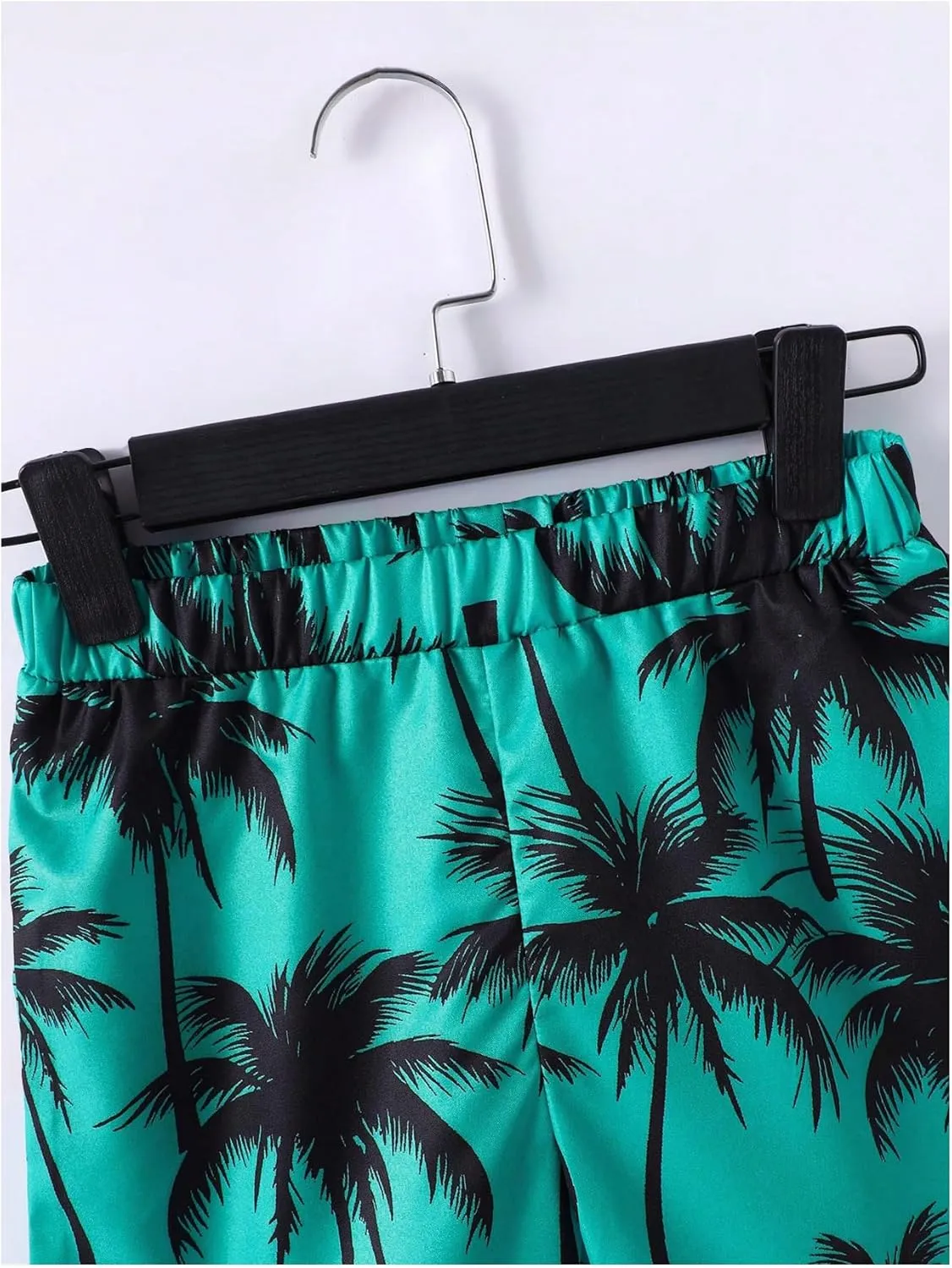 Boy's 2 Piece Summer Hawaiian Outfits Letter Tropical Graphic T Shirt Short Sleeve Tee and Casual Track Shorts Set