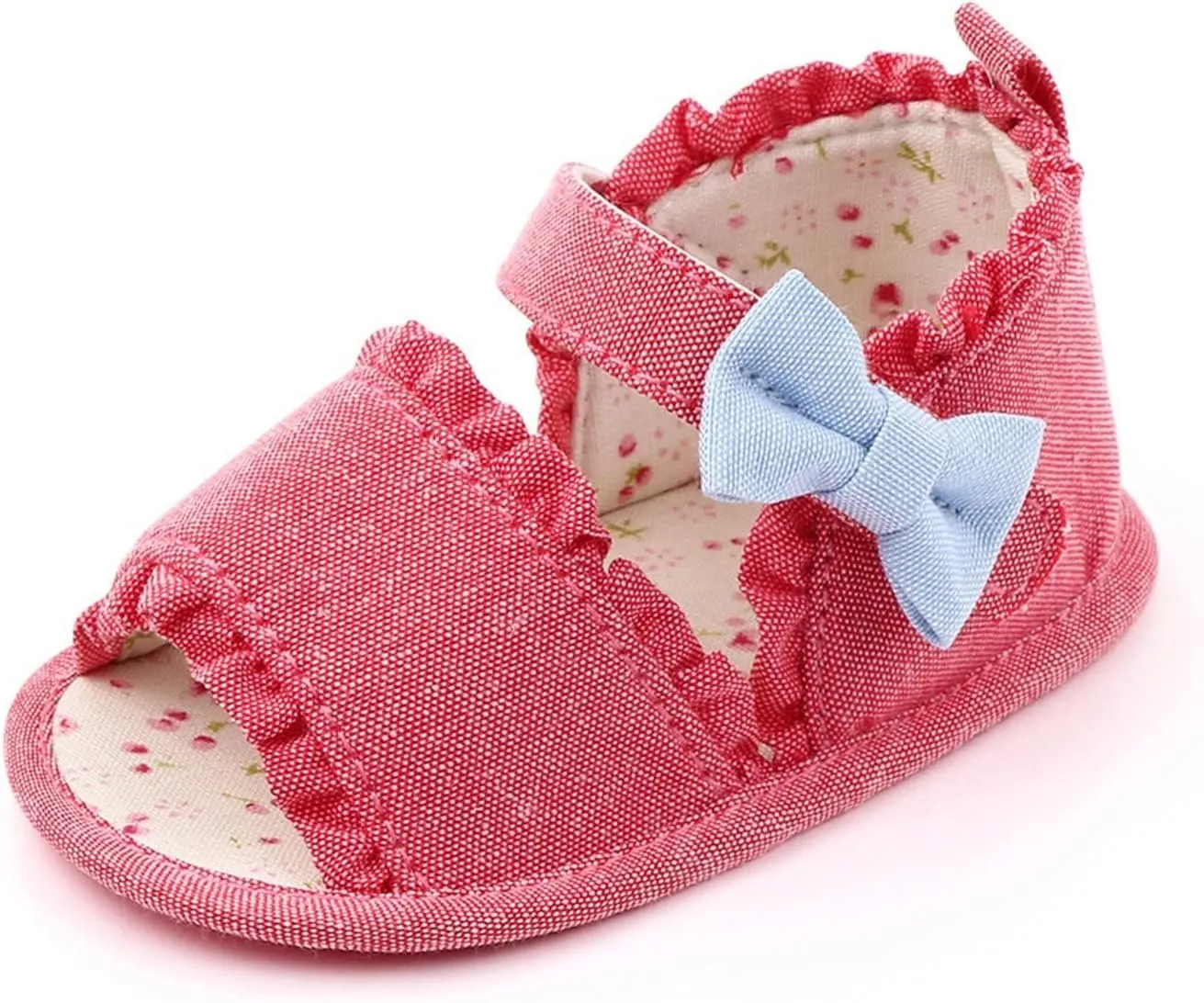 Boys Sandals Closed Toe Girls Sandals Baby Newborn Summer Sneakers Cute Colorful Bow Walking Shoes Sticky Straps Shoes