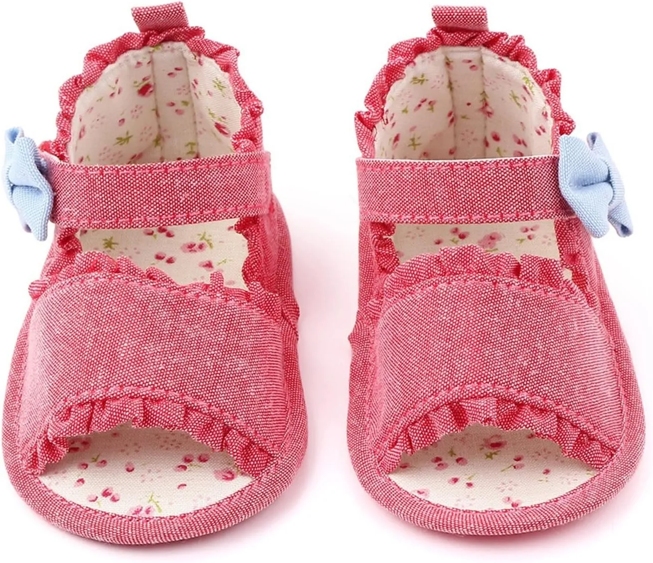 Boys Sandals Closed Toe Girls Sandals Baby Newborn Summer Sneakers Cute Colorful Bow Walking Shoes Sticky Straps Shoes