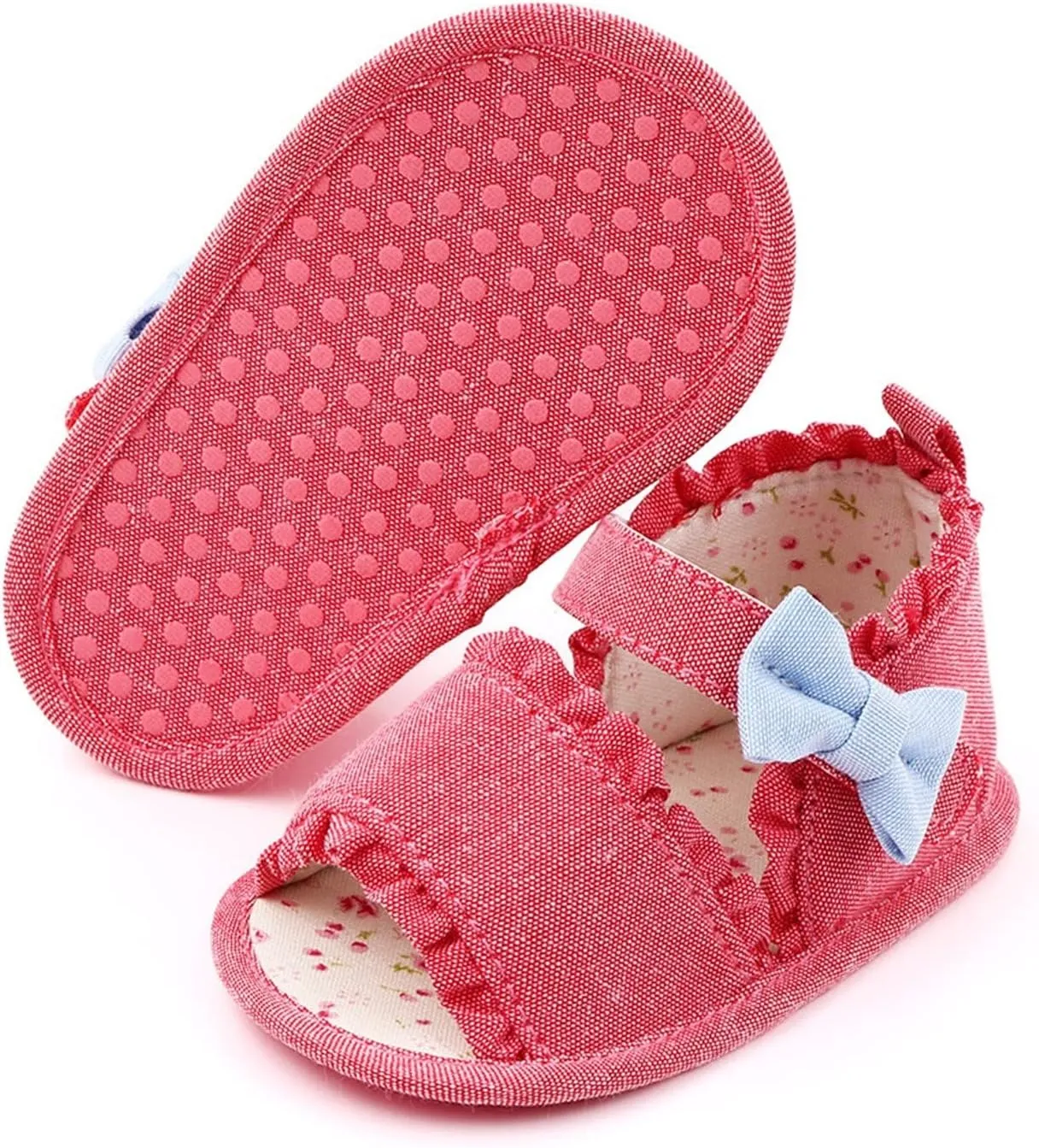 Boys Sandals Closed Toe Girls Sandals Baby Newborn Summer Sneakers Cute Colorful Bow Walking Shoes Sticky Straps Shoes