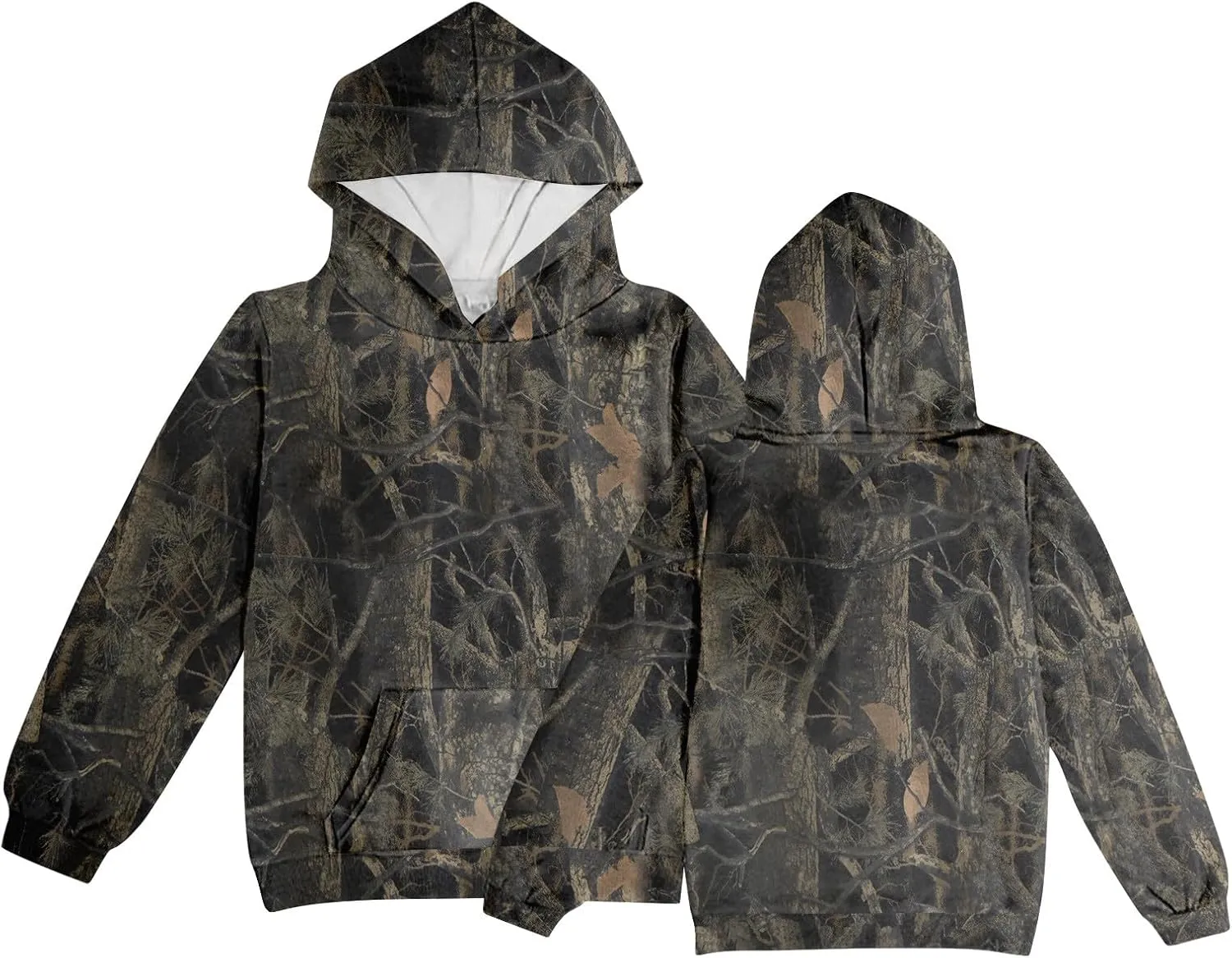 Camo Hoodies for Kids Boys Girls Cute Sweatshirt Maple Leaf Print Oversized Fleece Sweatshirts Classic Pullover with Pocket