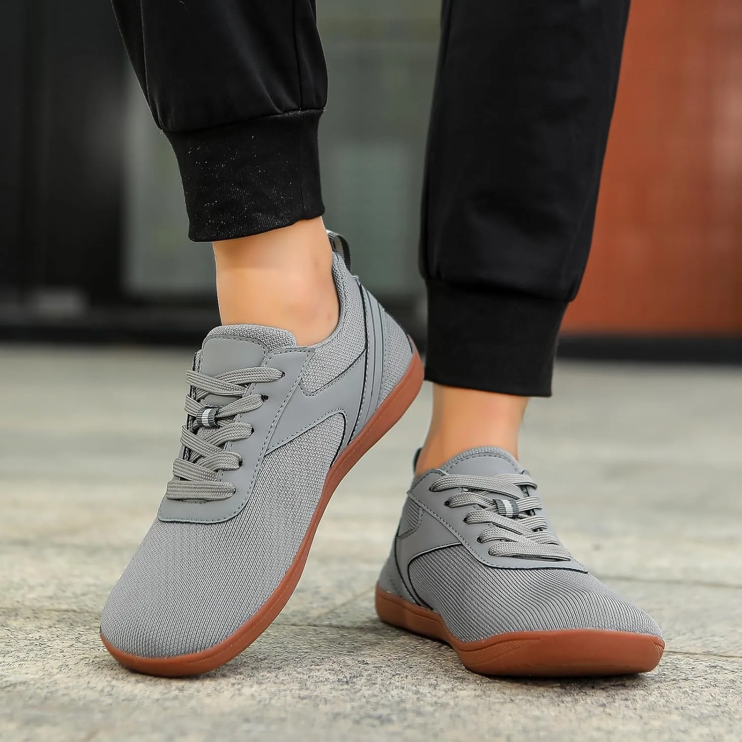 Canvas Slip On Shoes for Women Wide Width Zero Drop Sole Minimalist Toe Box Walking Shoe Non Slip Work Shoes Women Comfortable Breathable Soft Sole Sports Casual Shoe Lightweight Outdoor Footwear