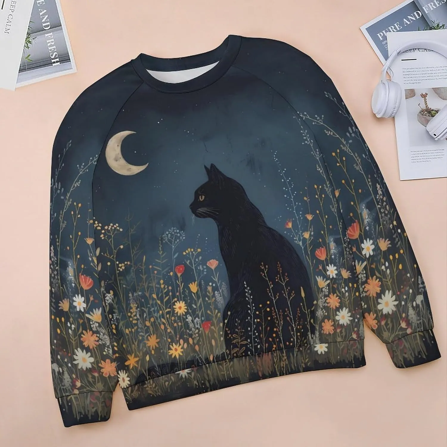 Cat Sweatshirts for Women Funny Long Sleeve Cute Cat Tee Shirts Graphic Womens Crew Neck Sweatshirt Pullover Tops
