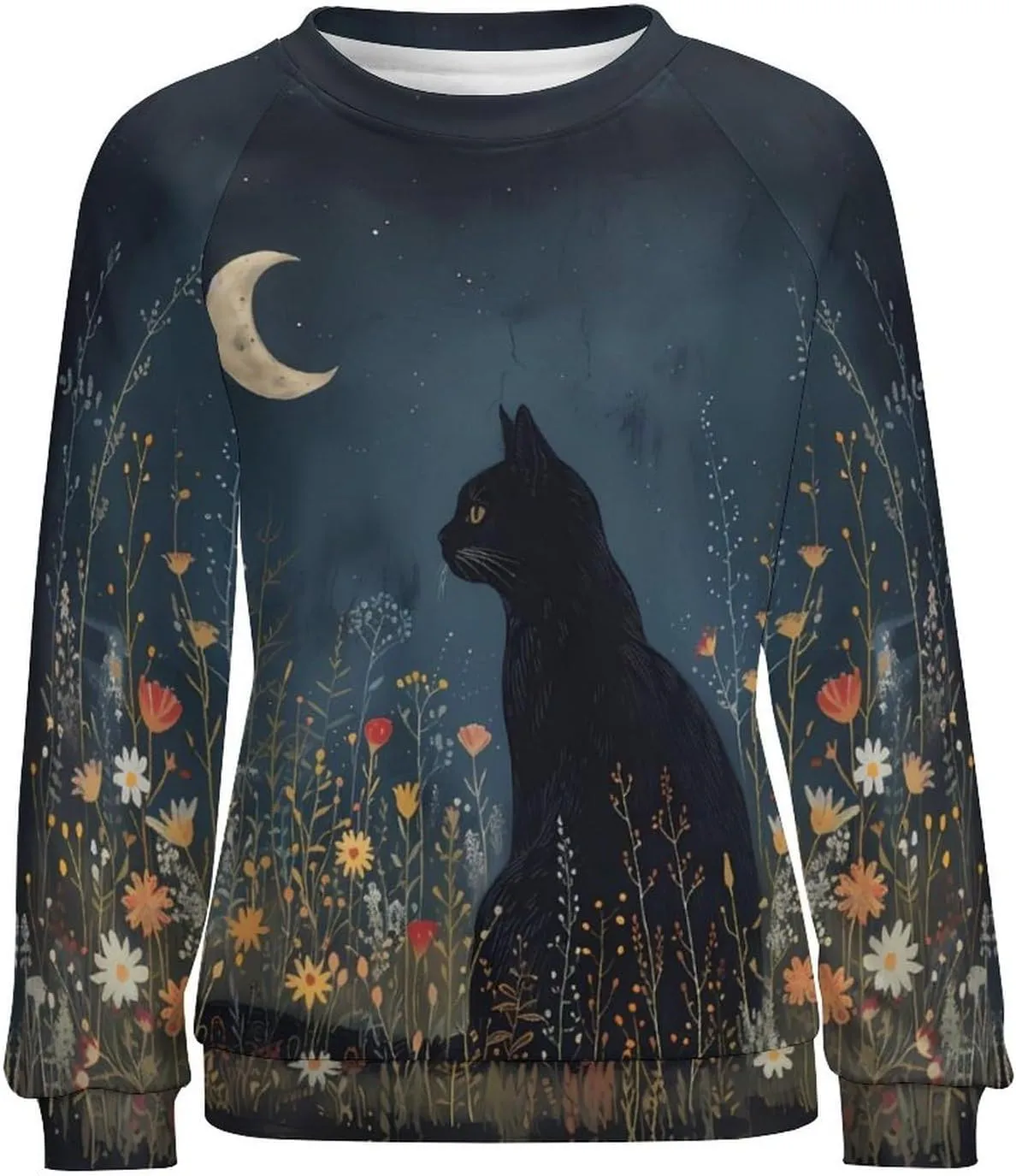 Cat Sweatshirts for Women Funny Long Sleeve Cute Cat Tee Shirts Graphic Womens Crew Neck Sweatshirt Pullover Tops