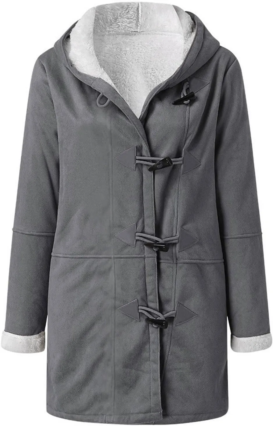 Cbcbtwo Women Fuzzy Fleece Hoodie Jackets Plus Size Full Zip Up Sherpa Lined Outerwear Faux Suede Winter Thicken Parka Jacket