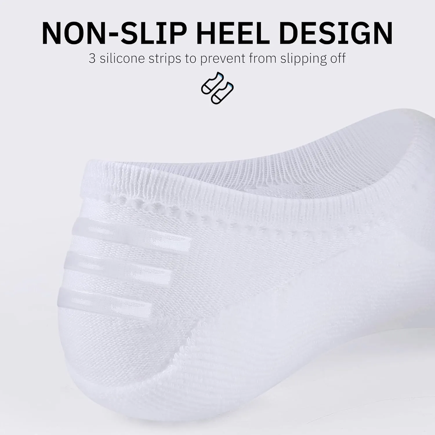 CLOSEMATE No Show Ankle Socks for Women Cushioned Low Cut Non Slip with Silicone Grips for Running 6 Pairs