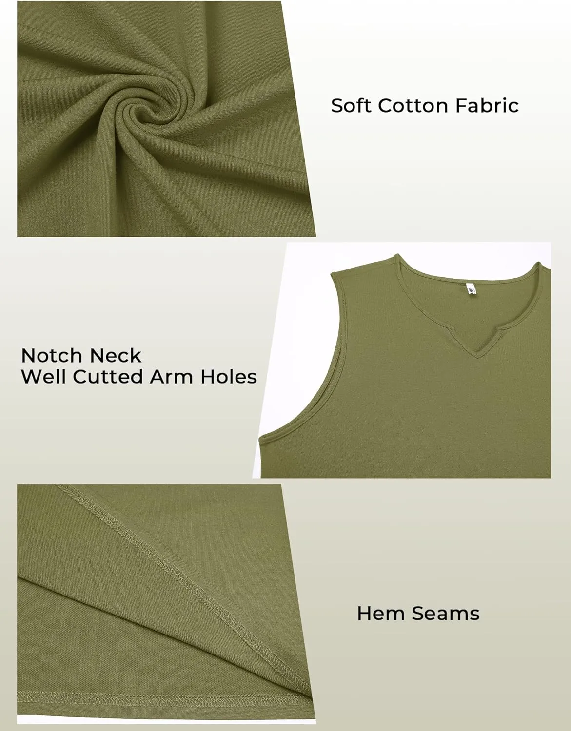 COOFANDY Casual Sleeveless Shirts for Men Cotton V Neck Tank Tops Summer 2 Pack Workout Gym Muscle Tee