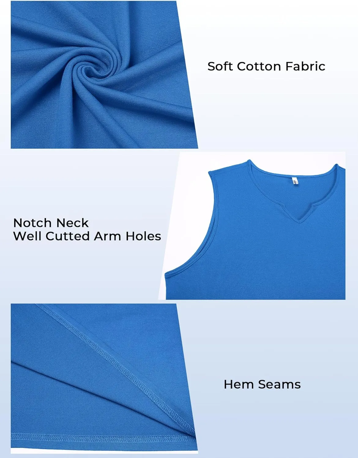 COOFANDY Casual Sleeveless Shirts for Men Cotton V Neck Tank Tops Summer 2 Pack Workout Gym Muscle Tee