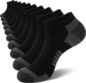 COOVAN 10 Pairs Mens Ankle Socks Men 10 Pack Low Cut Comfort Cushion Casual Socks
