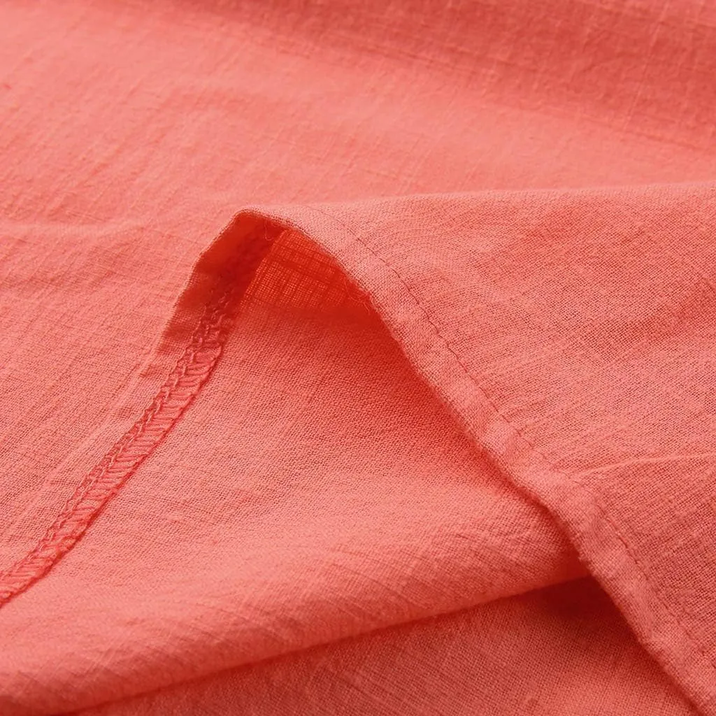 Cotton Linen Shirts for Women Summer Casual Crewneck Pullover Tops Comfy Loose Women's Short Sleeve T Shirt