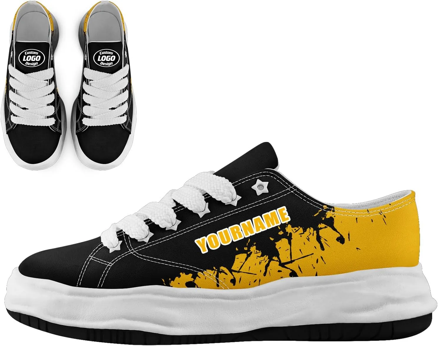 Custom Fashion Canvas Sneaker for Men Women Personalized Unisex Sports Running Tennis Shoes Print Image Name Lace Up Shoes