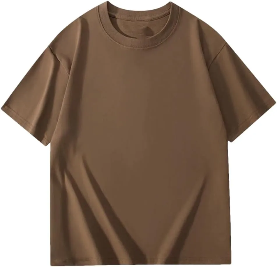DBFBDTU Men T-Shirts Short Sleeve Cotton Tops Solid Soft Lightweight Tee Workwear Shirts for Men