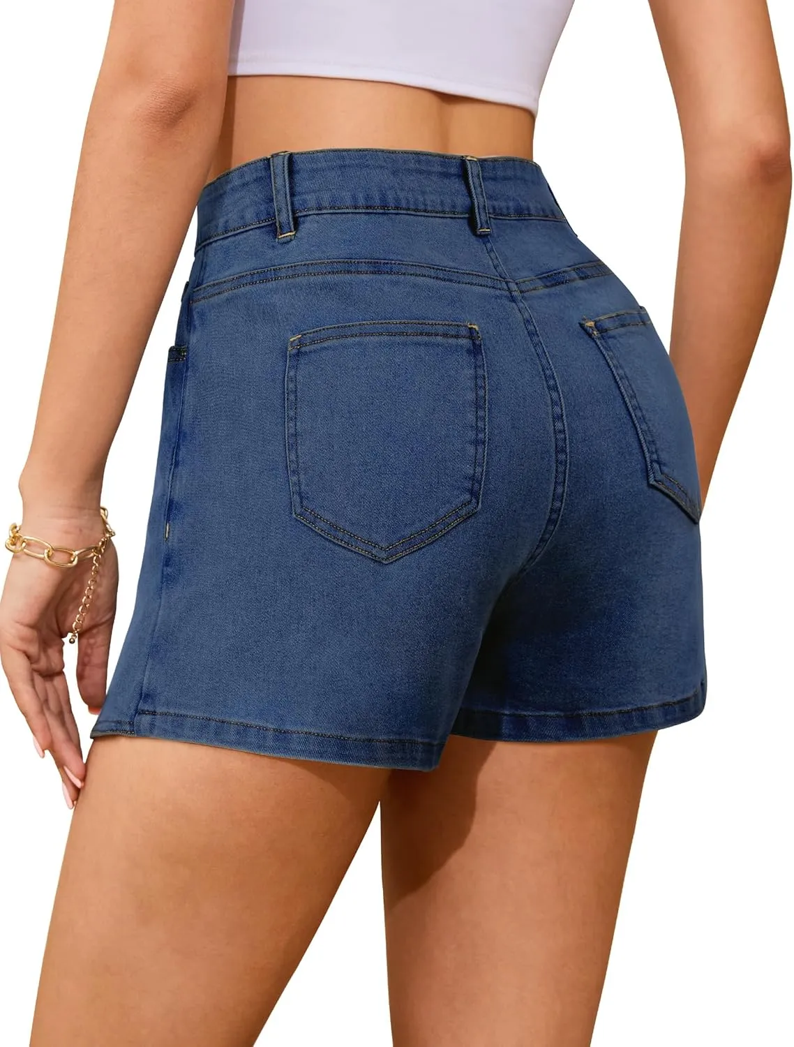Denim Skort for Women High Waisted Denim Skirt Stretchy Mini Tulip Hem Trendy Jean Skort Skirt