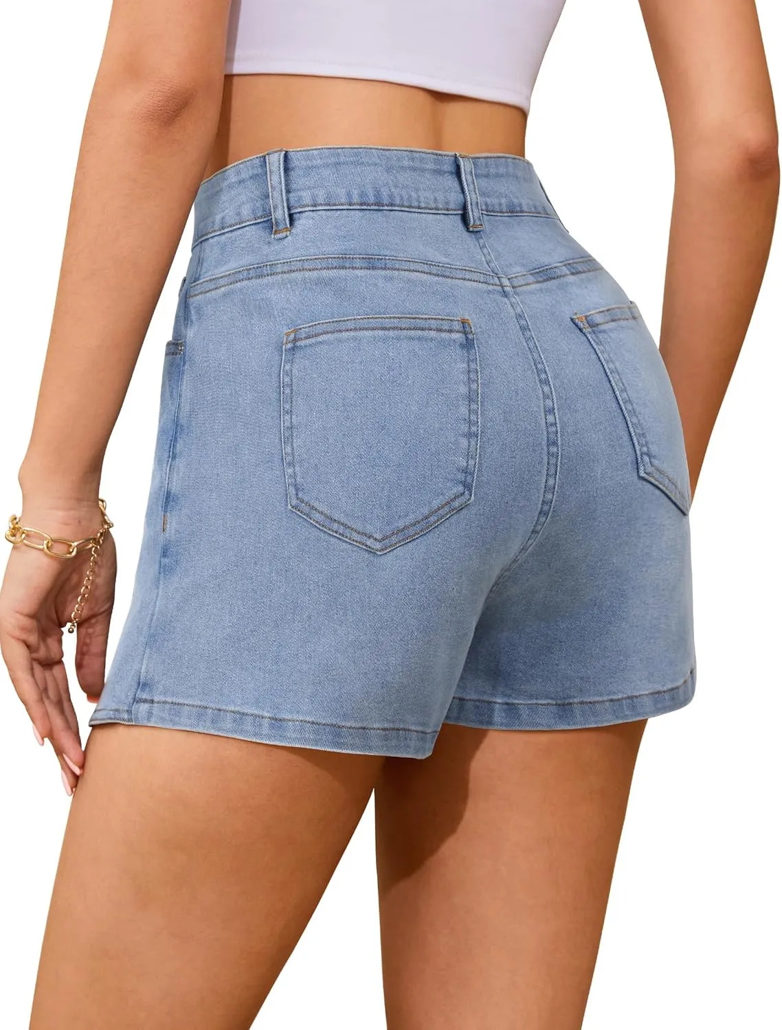 Denim Skort for Women High Waisted Denim Skirt Stretchy Mini Tulip Hem Trendy Jean Skort Skirt