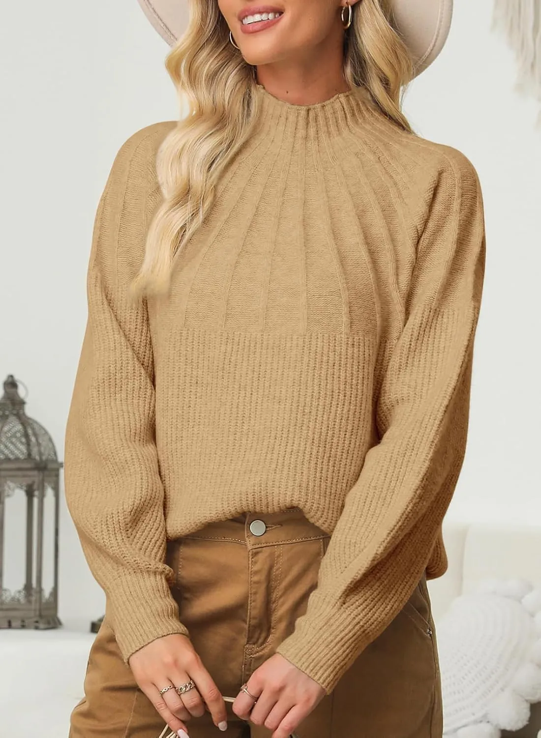 Dokotoo 2024 Winter Fall Turtleneck Sweater High Neck Long Sleeve Oversized Sweaters Pullover Outerwear