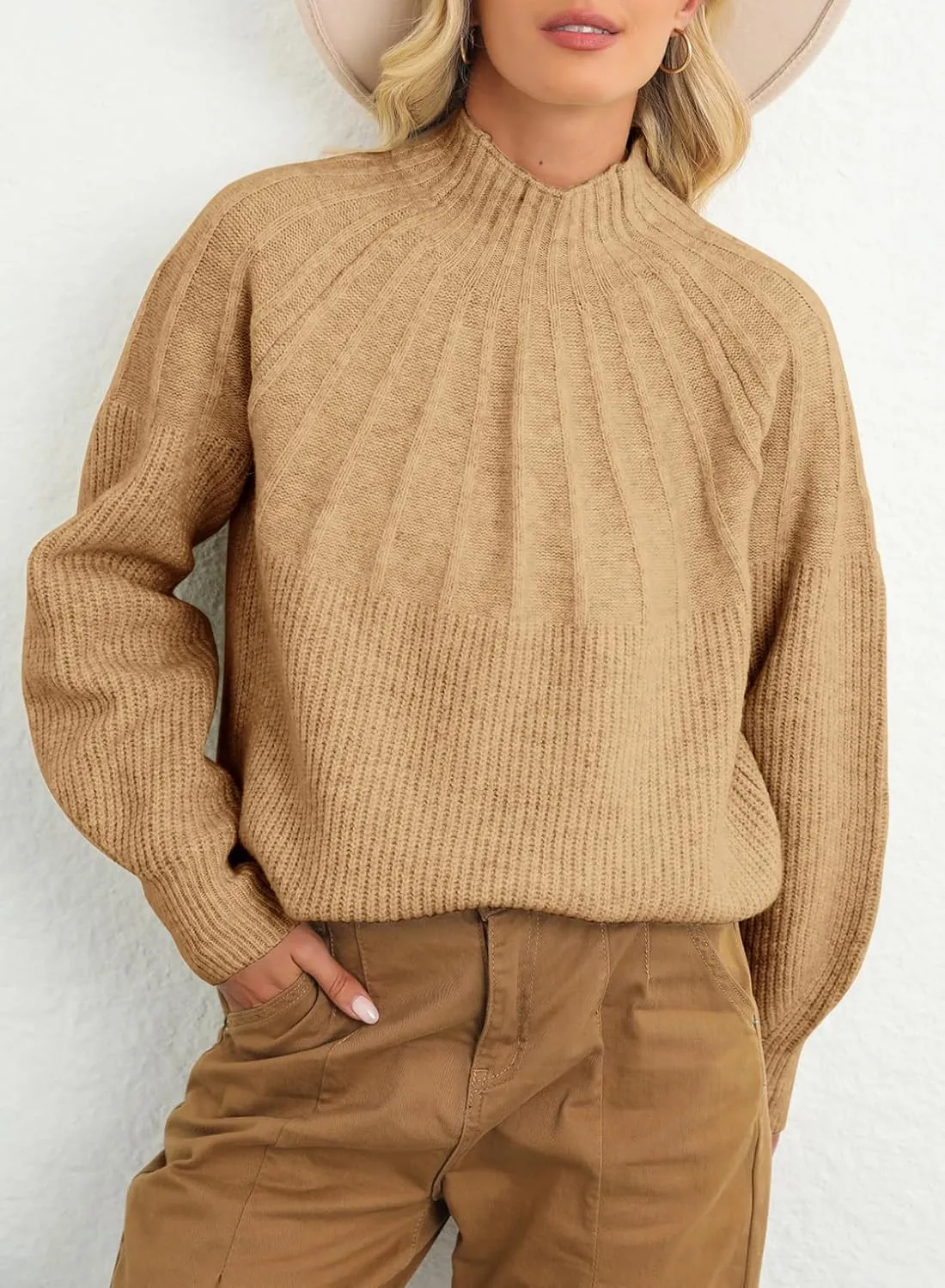 Dokotoo 2024 Winter Fall Turtleneck Sweater High Neck Long Sleeve Oversized Sweaters Pullover Outerwear