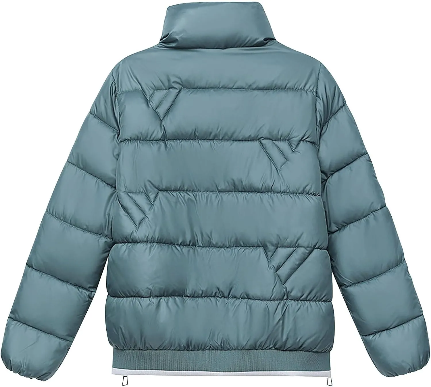 Down Jacket Women Oversized Full Zipper Puffer Coats Warm Thicken Padded Jackets 2024 Winter Outerwear with Pockets