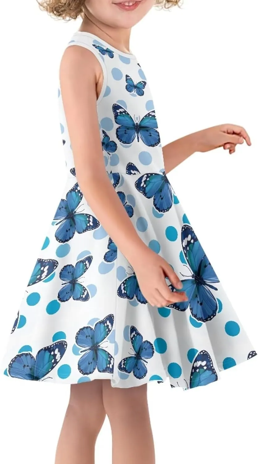 Dress for Girls Sweety Girl's Loose Summer Casual Dresses Holiday Midi Dress for 3-16 Years