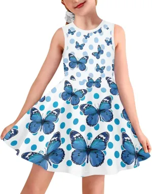 Dress for Girls Sweety Girl's Loose Summer Casual Dresses Holiday Midi Dress for 3-16 Years