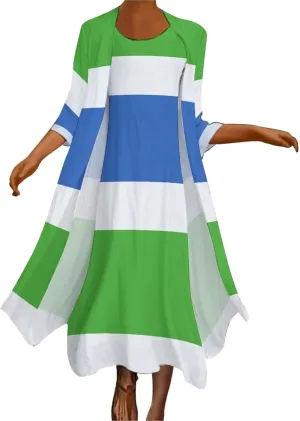 Dress Suit Skirts for Womens Summer Top Sierra Leone Flag Casual V Neck Shift Dress XL