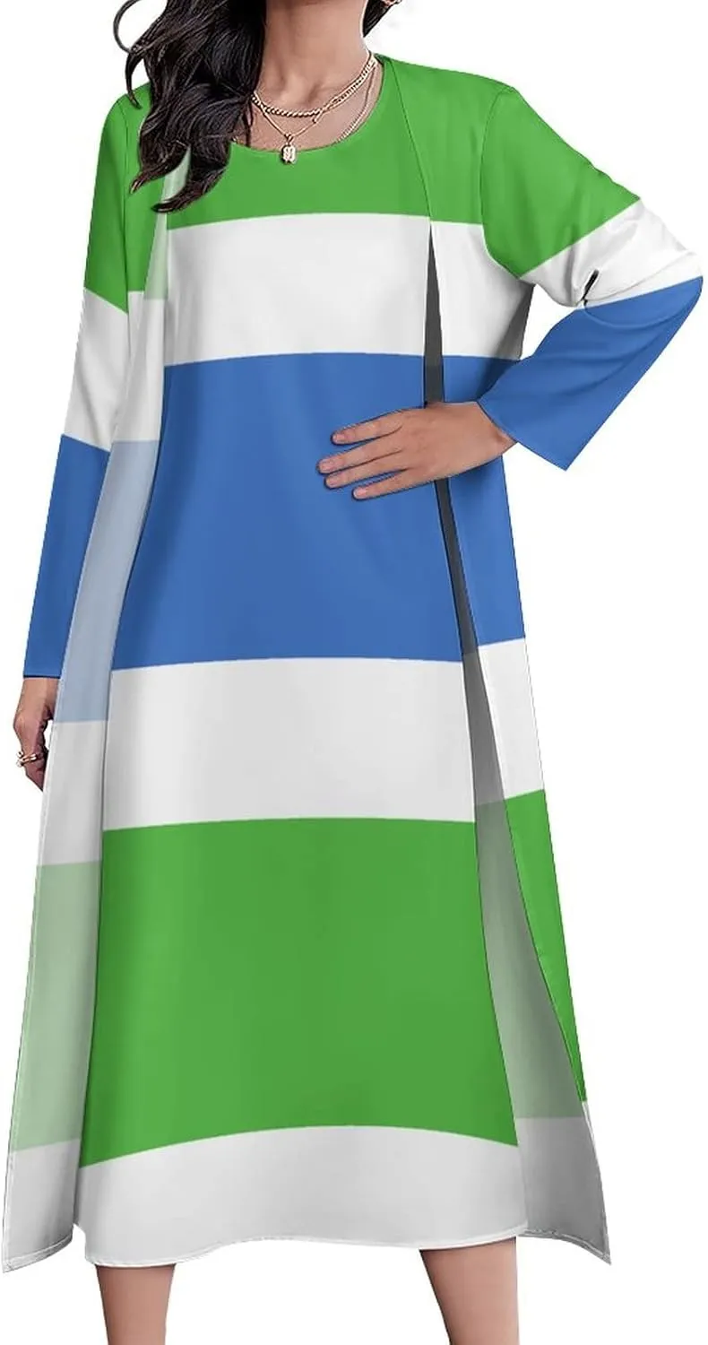 Dress Suit Skirts for Womens Summer Top Sierra Leone Flag Casual V Neck Shift Dress XL