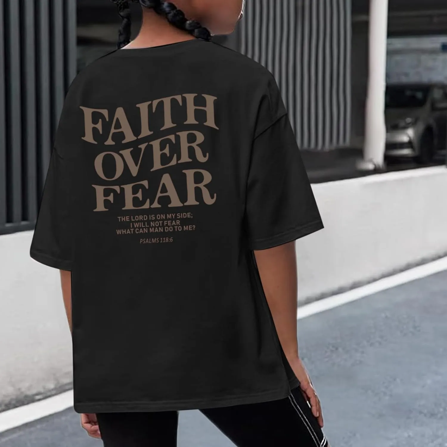 Faith Over Fear Shirt Christian Jesus Tshirts for Girls Religious Inspirational Tees Bible Verse Tops for Kids 3-12