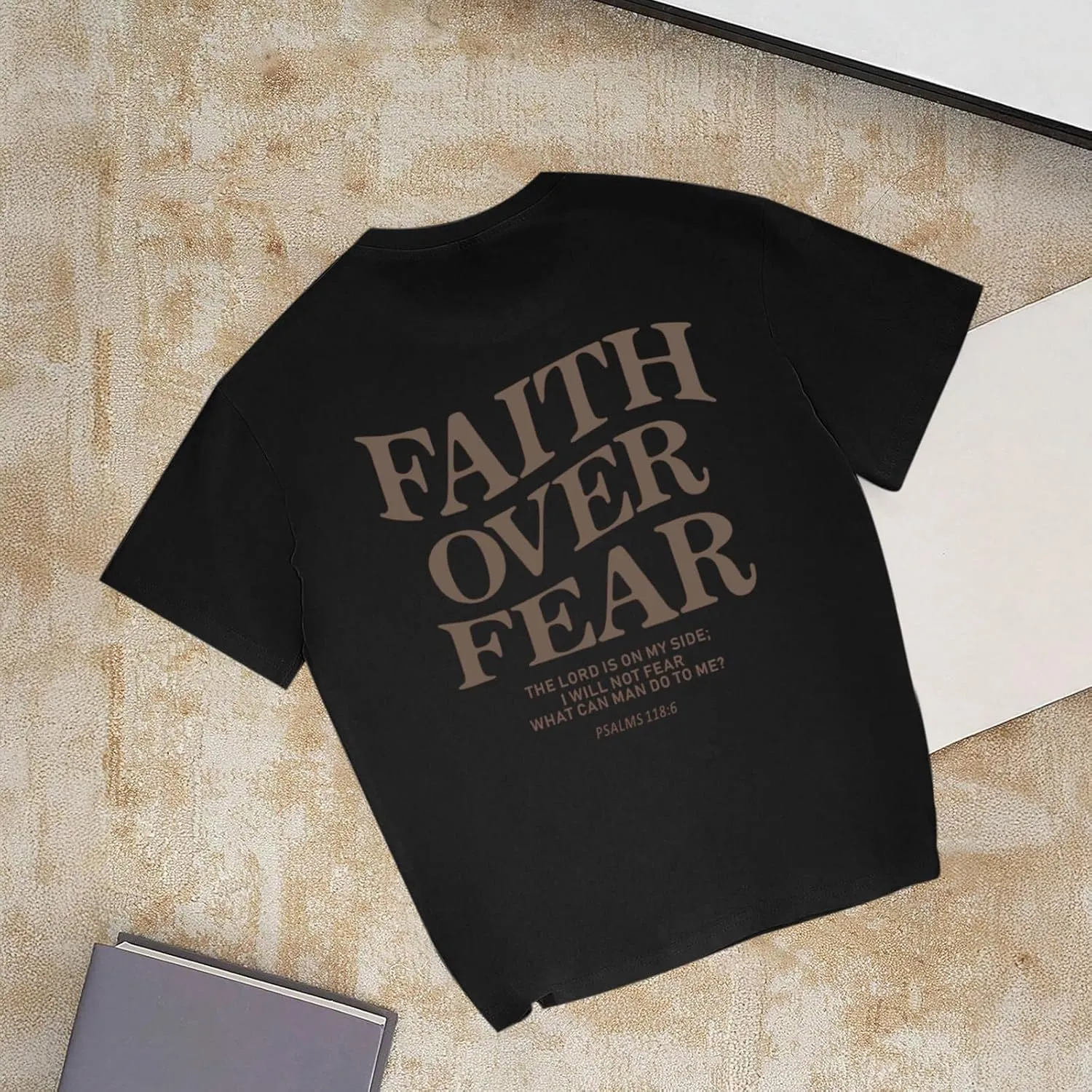 Faith Over Fear Shirt Christian Jesus Tshirts for Girls Religious Inspirational Tees Bible Verse Tops for Kids 3-12