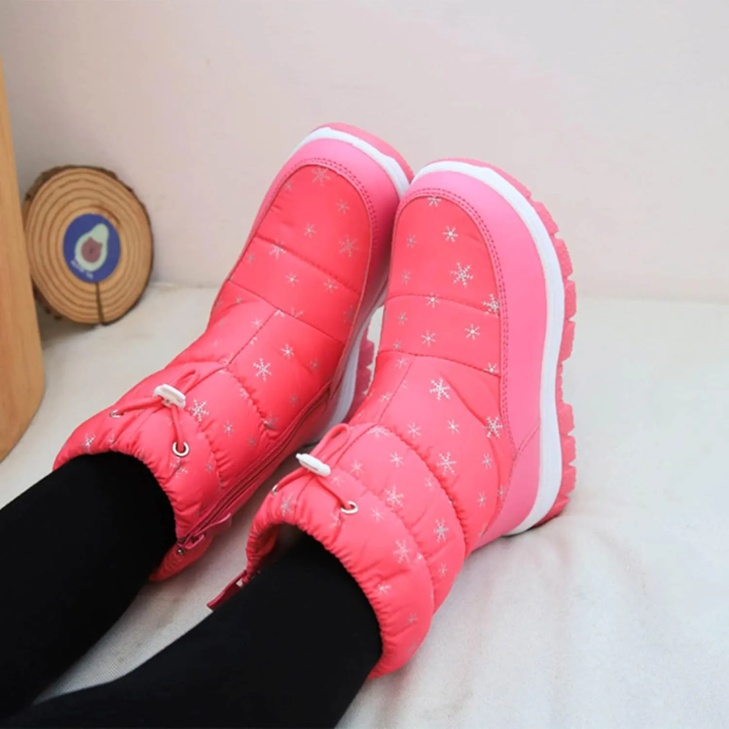 Fashion Winter Children Snow Boots For Boys And Girls Thick Soles Non Slip And Upper Mid Calf Boots Side Kids Warm
