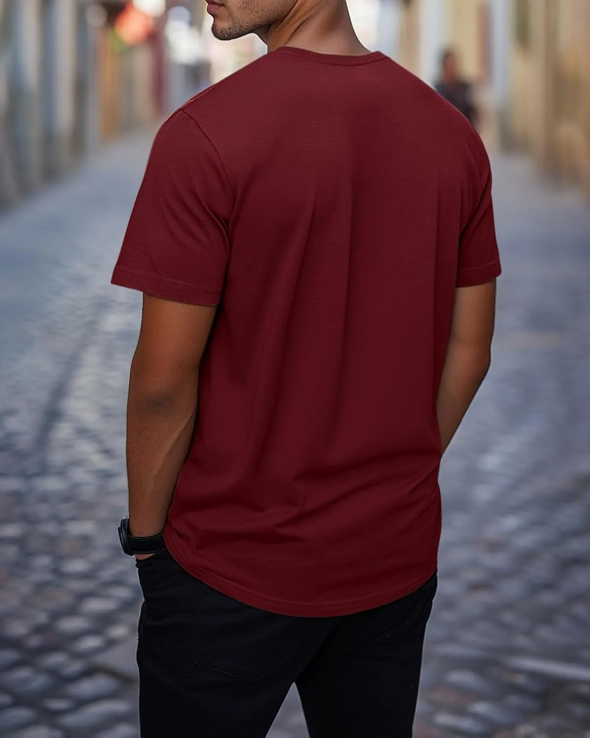 Ficerd 3 Pack Men's V Neck 95% Cotton T-Shirts M-7xl Big Tall Regular Soft Short Sleeve Basic 2025 Summer Clothes