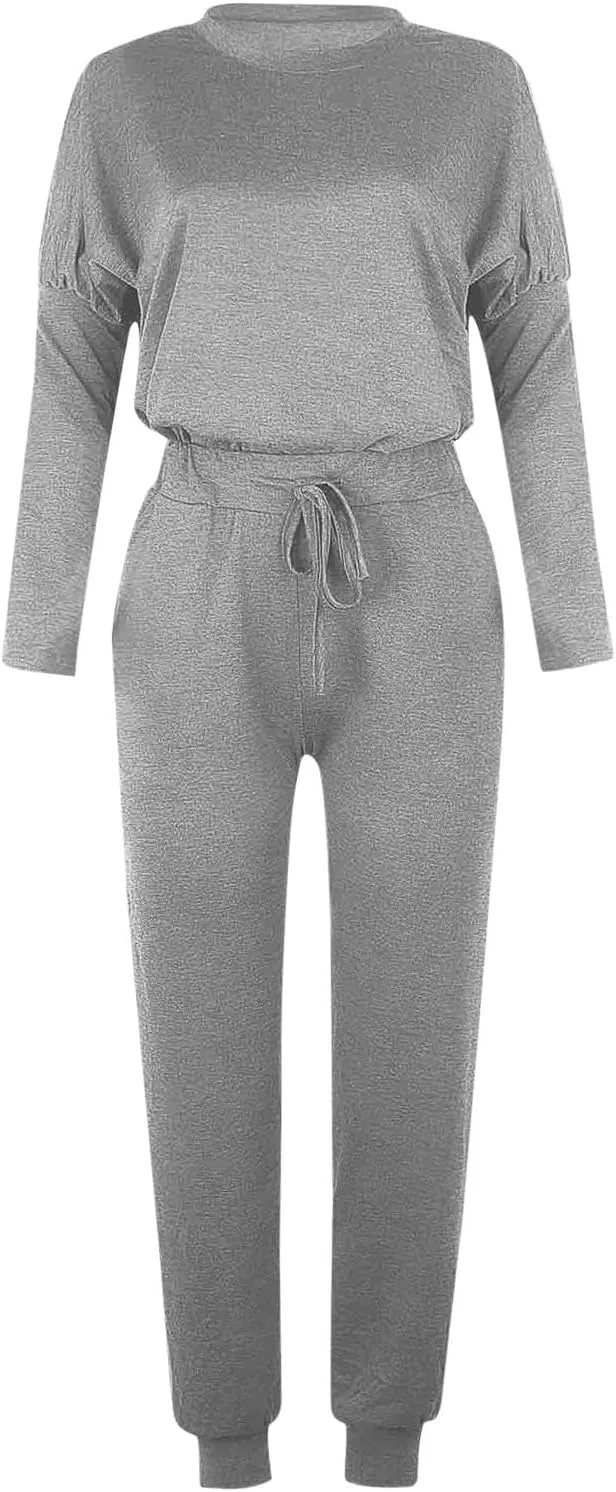 Firzero Womens Sweatsuits 2 Piece Set Outfits Long Sleeve Crew Neck Tops and Long Pants Tracksuit Lounge Sets Lounge Wear