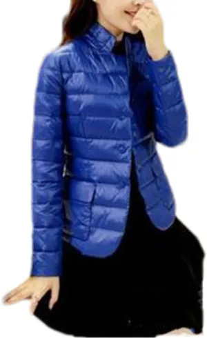 Fjnbbiot Autumn Winter Women Duck Down Jacket Female Suit Collar Short Coat Puffer Parkas Fashion Casual Warm Down Jacket