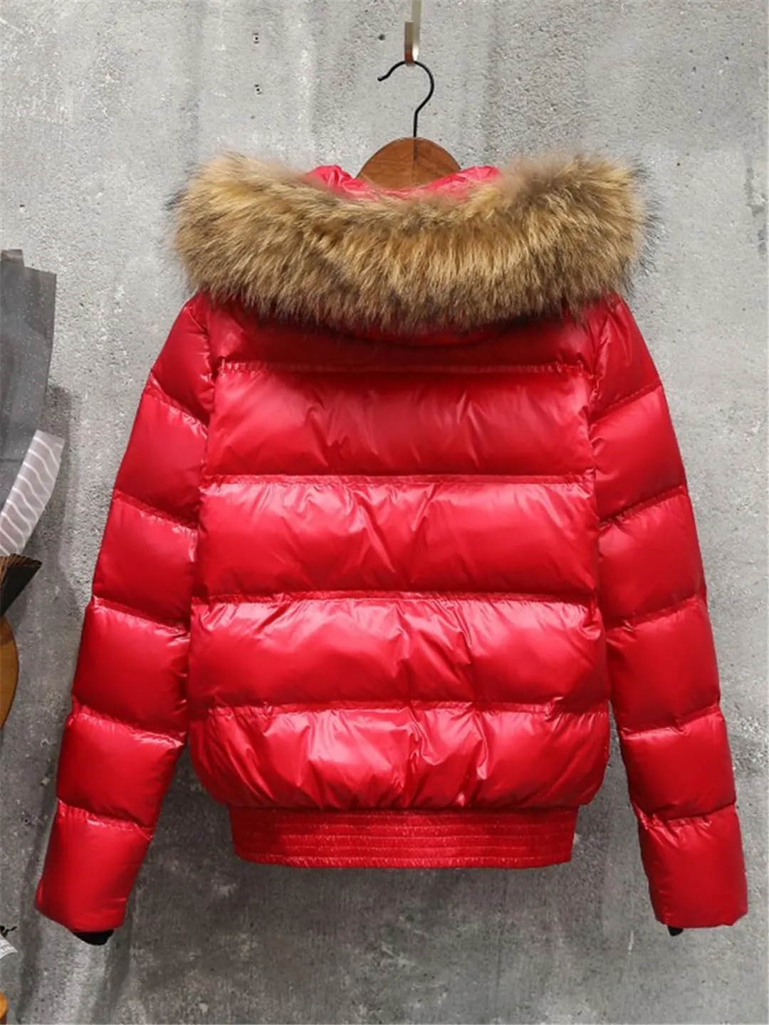 Fjnbbiot Winter Coat Women Hooded Short Warm Puffer Jacket Waterproof Female White Duck Down Parka