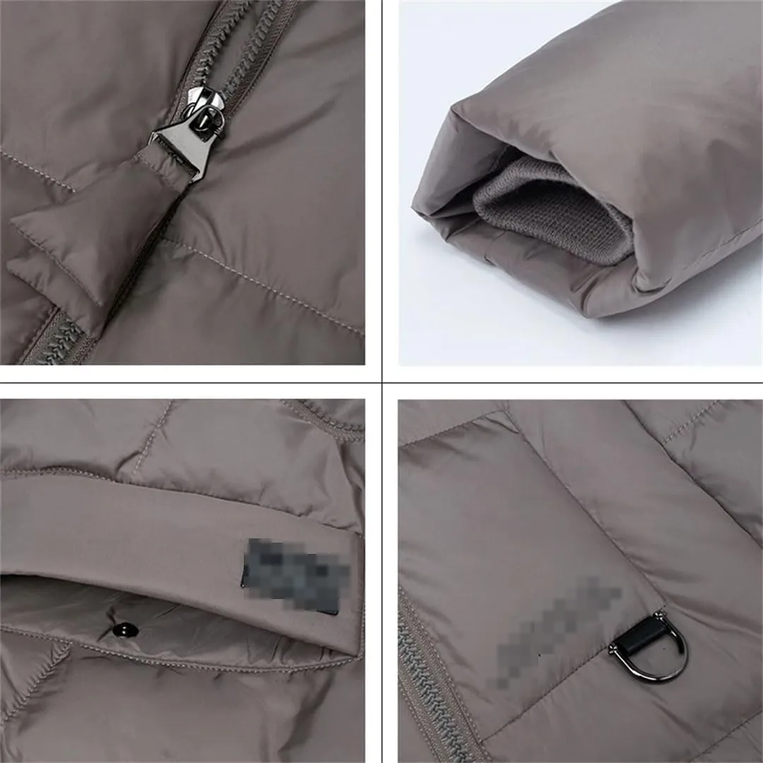 Fjnbbiot Winter Down Jacket Women Long Thick Coat Hooded Puffer Warm Cotton Clothes Elegant Retro Parka