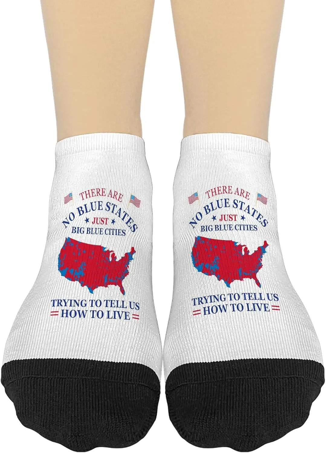 Funny There Are Blue States Just Big Blue Citiess Trying To Socks No Show Short ForWomen's Sock No Show Athletic Sock CuteSock